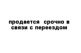 продается  срочно в связи с переездом